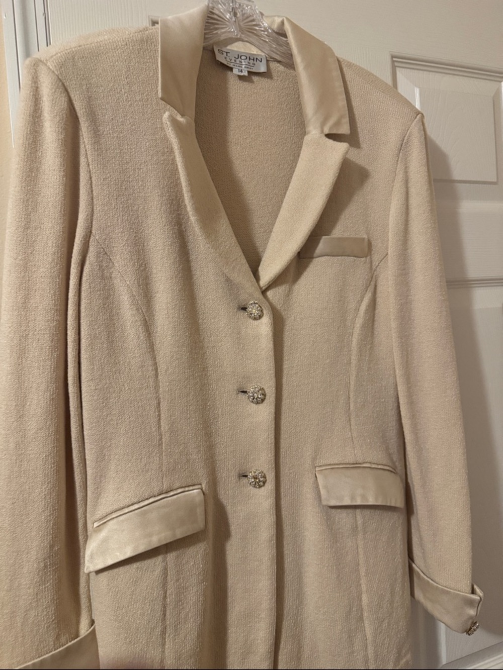 St John  knit  long line blazer and skirt